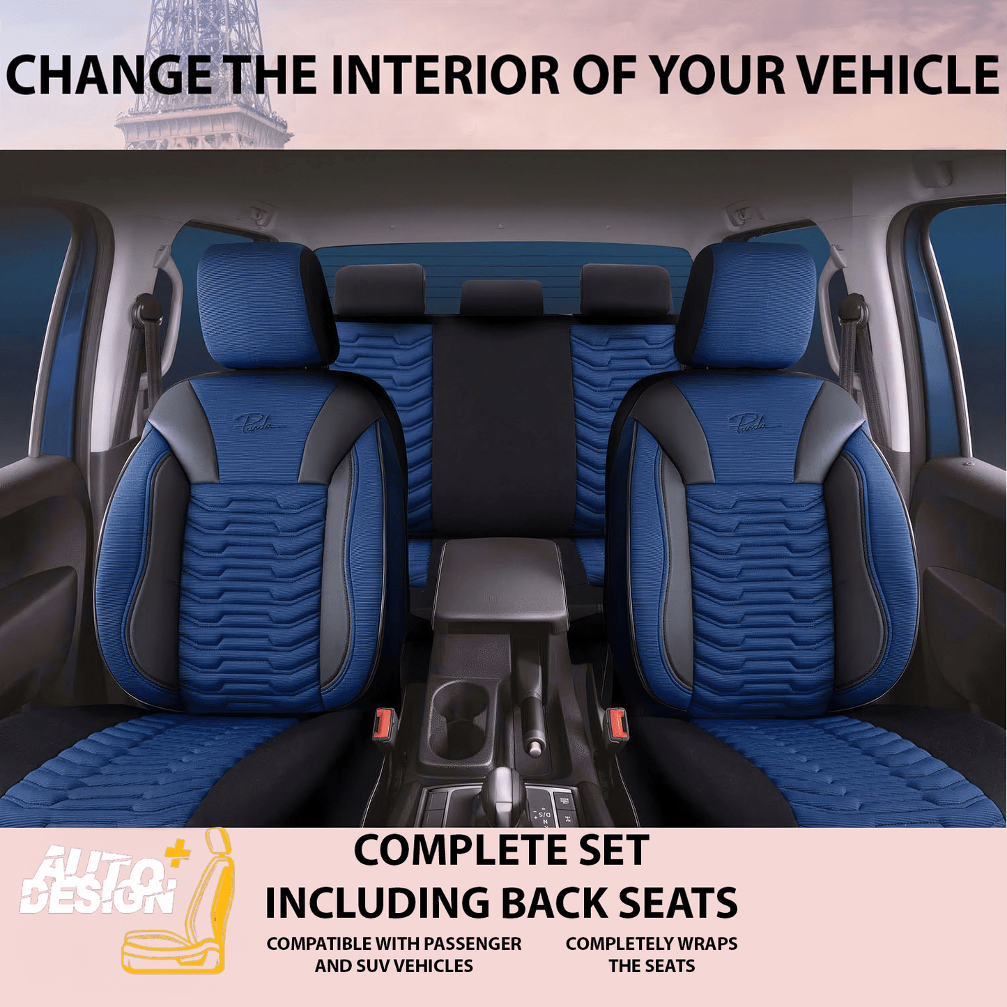 Car Seat Cover Set - Paris Series