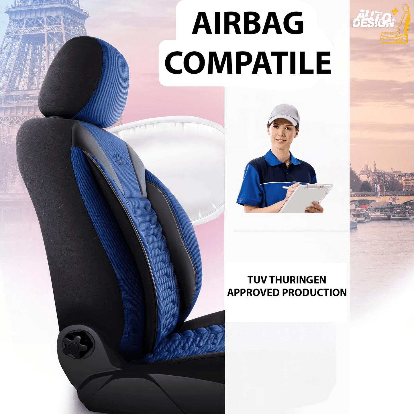 Car Seat Cover Set - Paris Series