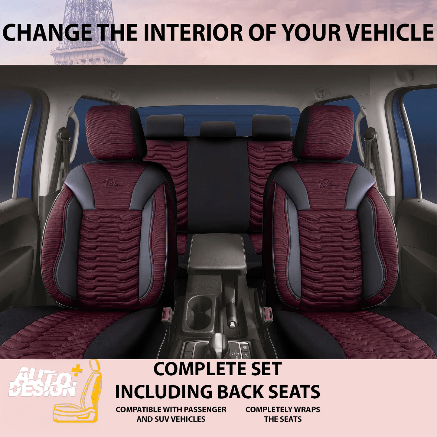 Car Seat Cover Set - Paris Series