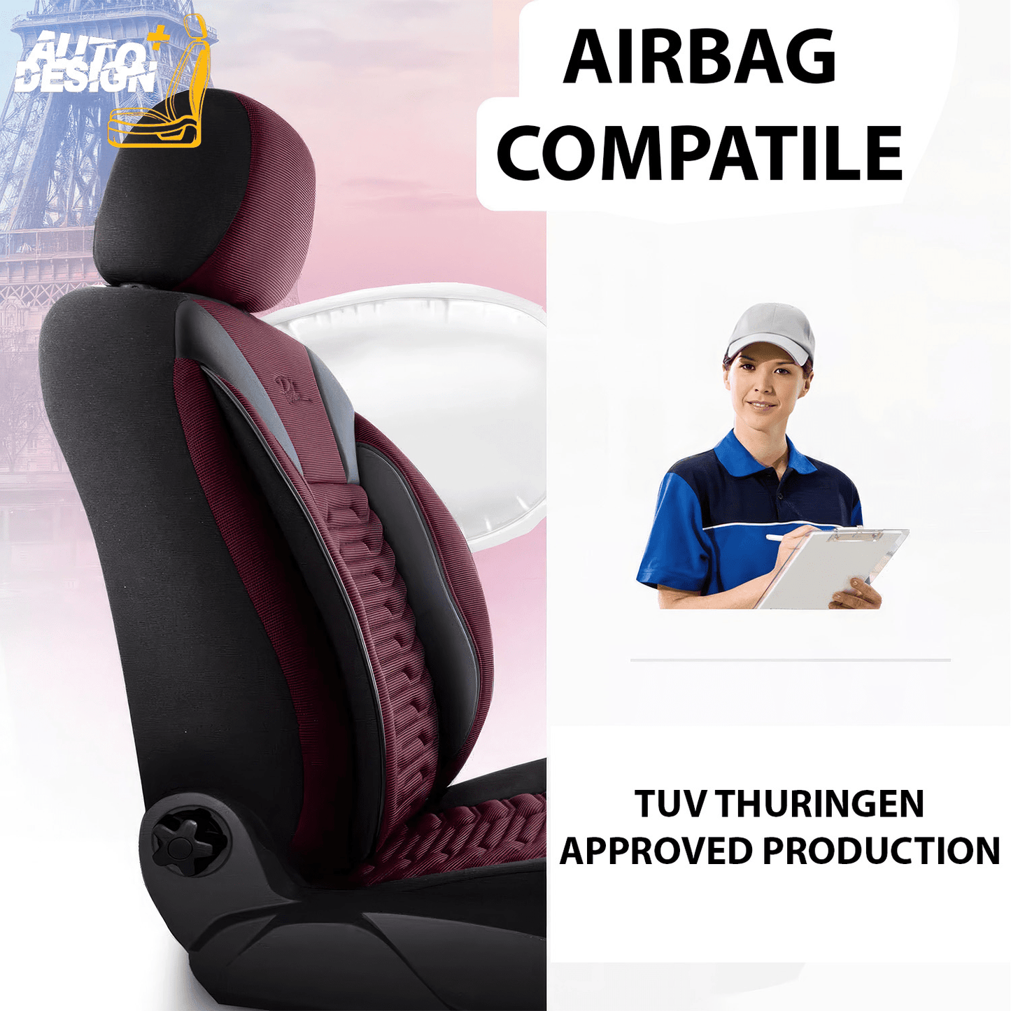 Car Seat Cover Set - Paris Series