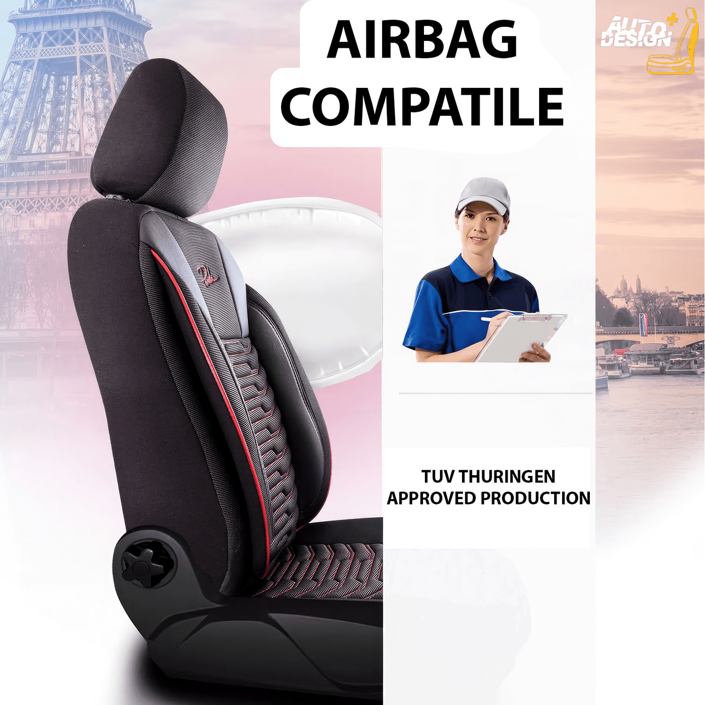 Car Seat Cover Set - Paris Series