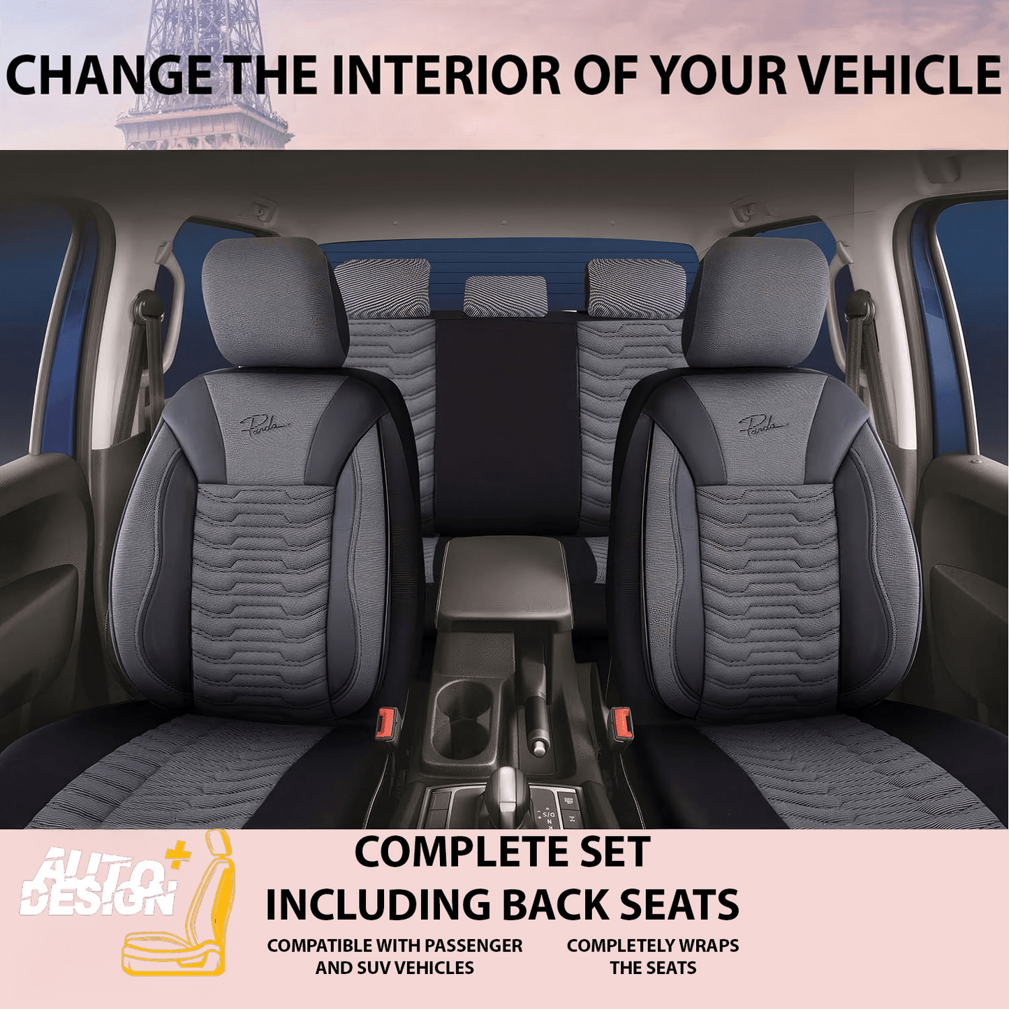 Car Seat Cover Set - Paris Series