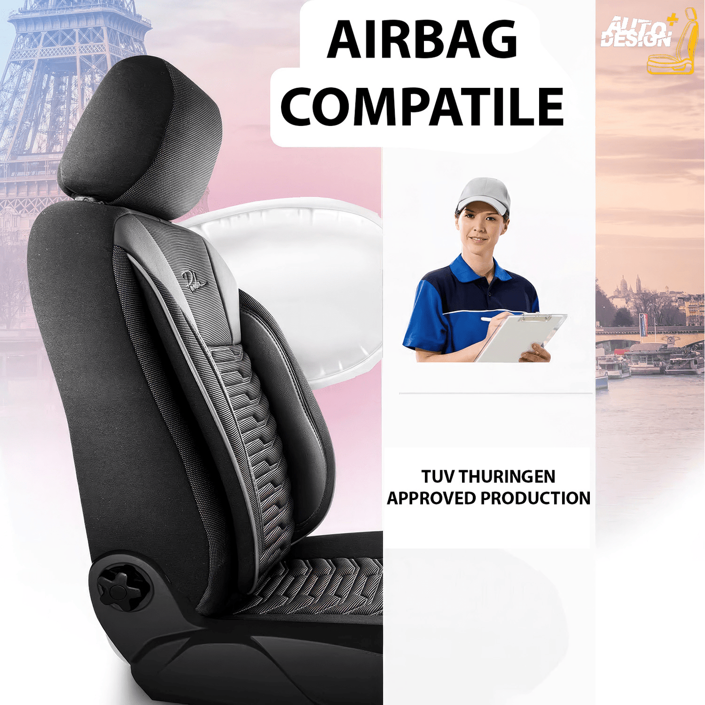 Car Seat Cover Set - Paris Series