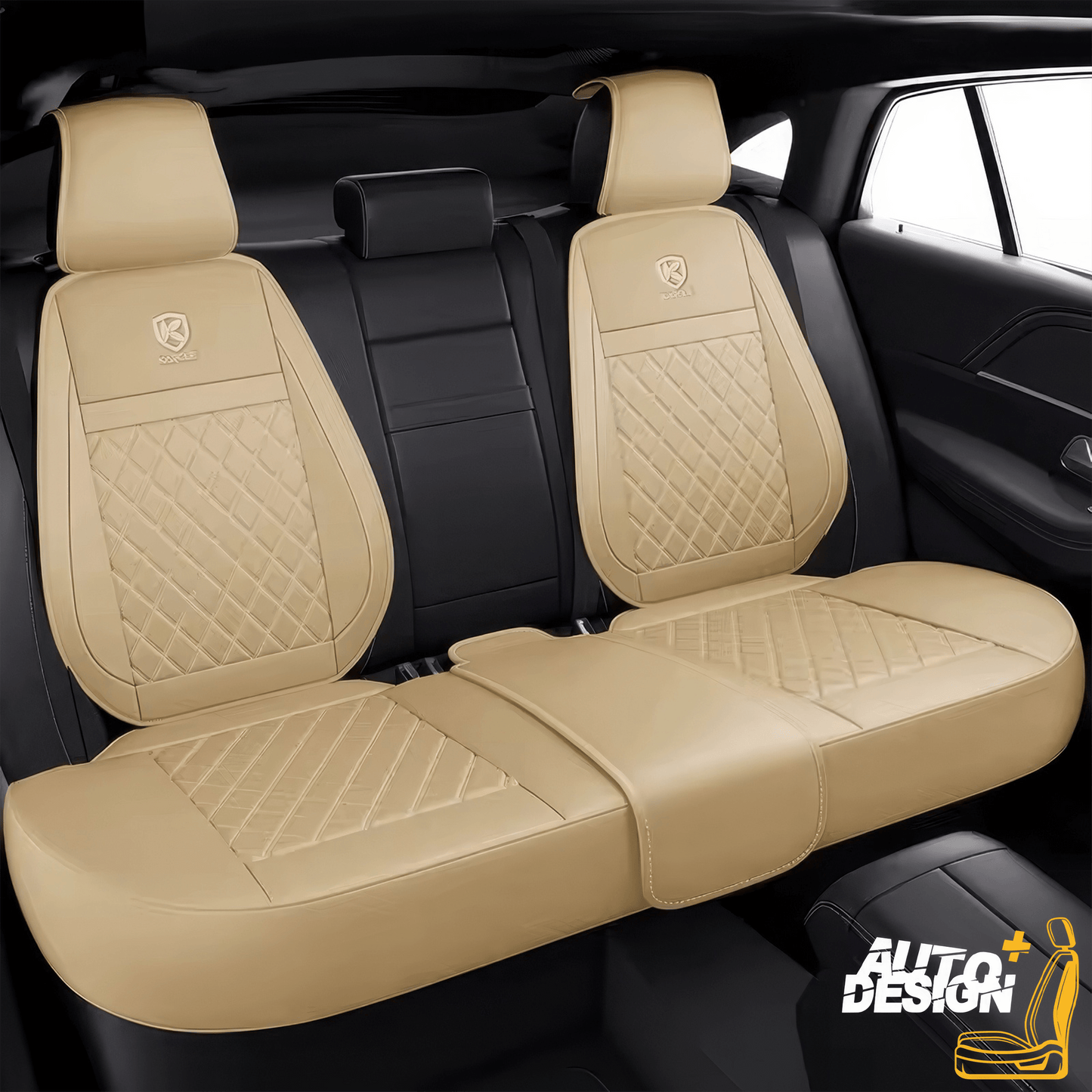 Car Seat Protector Set - Striped Nappa Leather