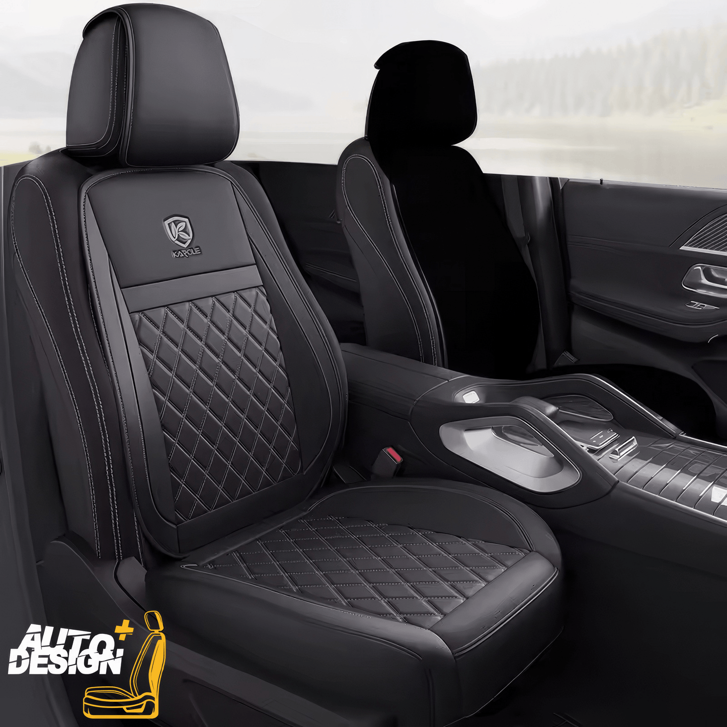 Car Seat Protector Set - Striped Nappa Leather