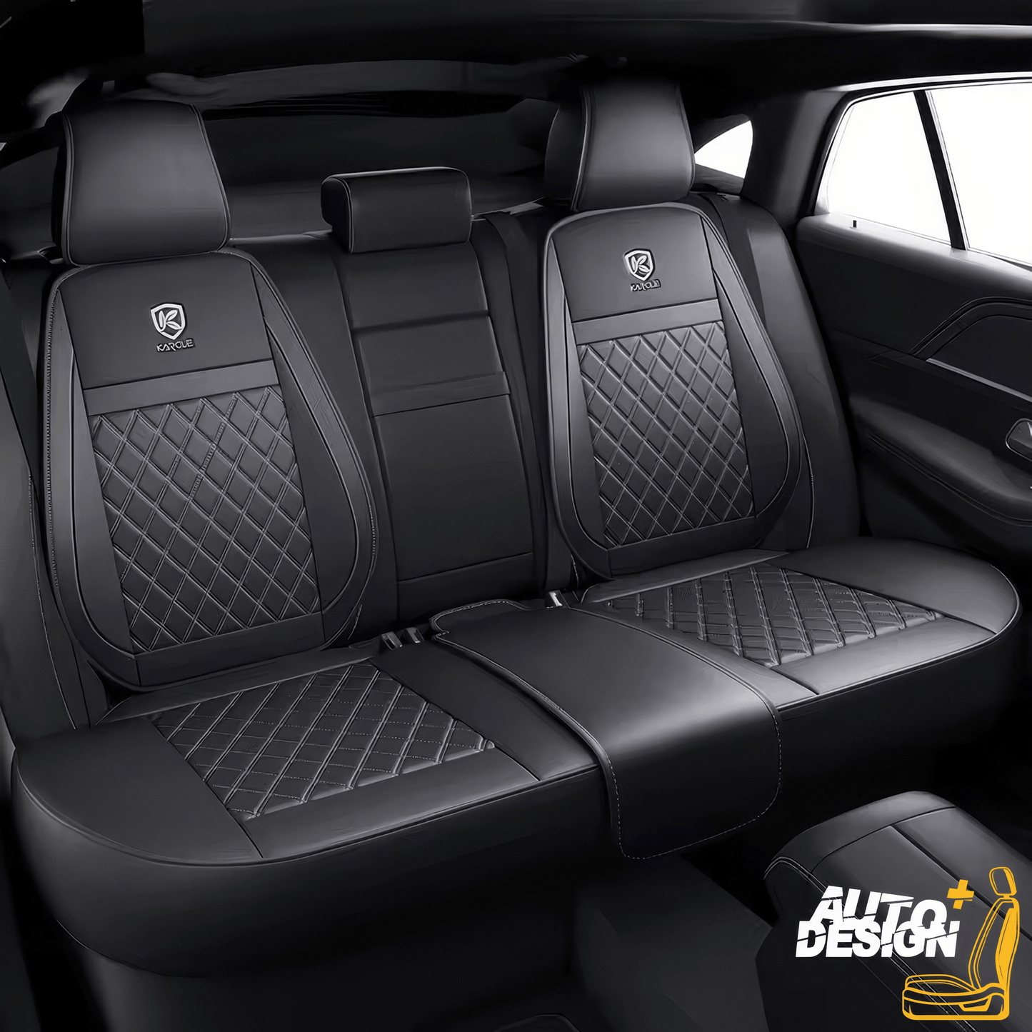 Car Seat Protector Set - Striped Nappa Leather