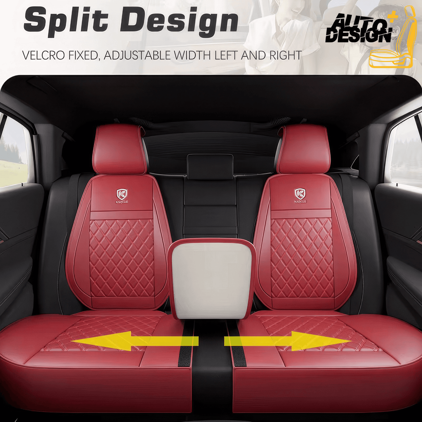 Car Seat Protector Set - Striped Nappa Leather