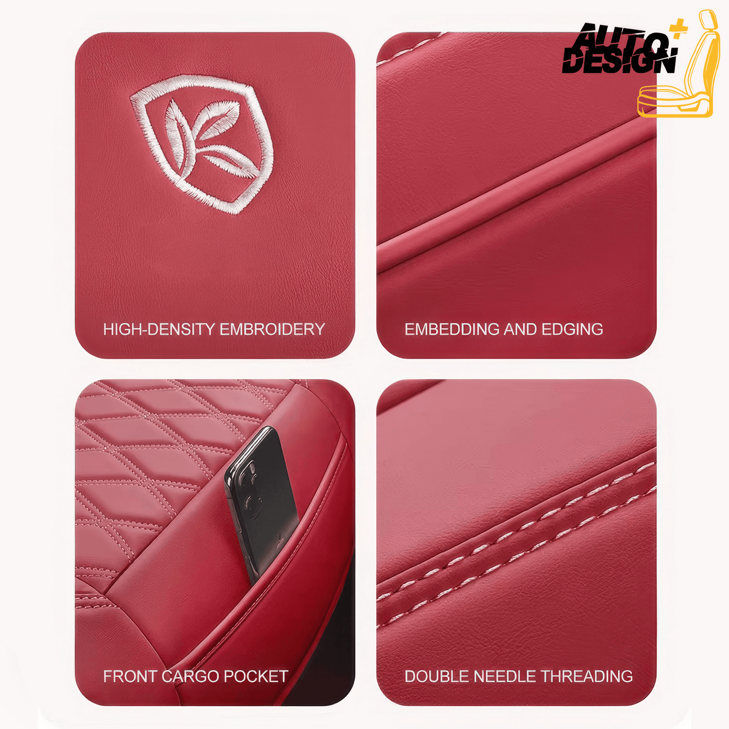 Car Seat Protector Set - Striped Nappa Leather