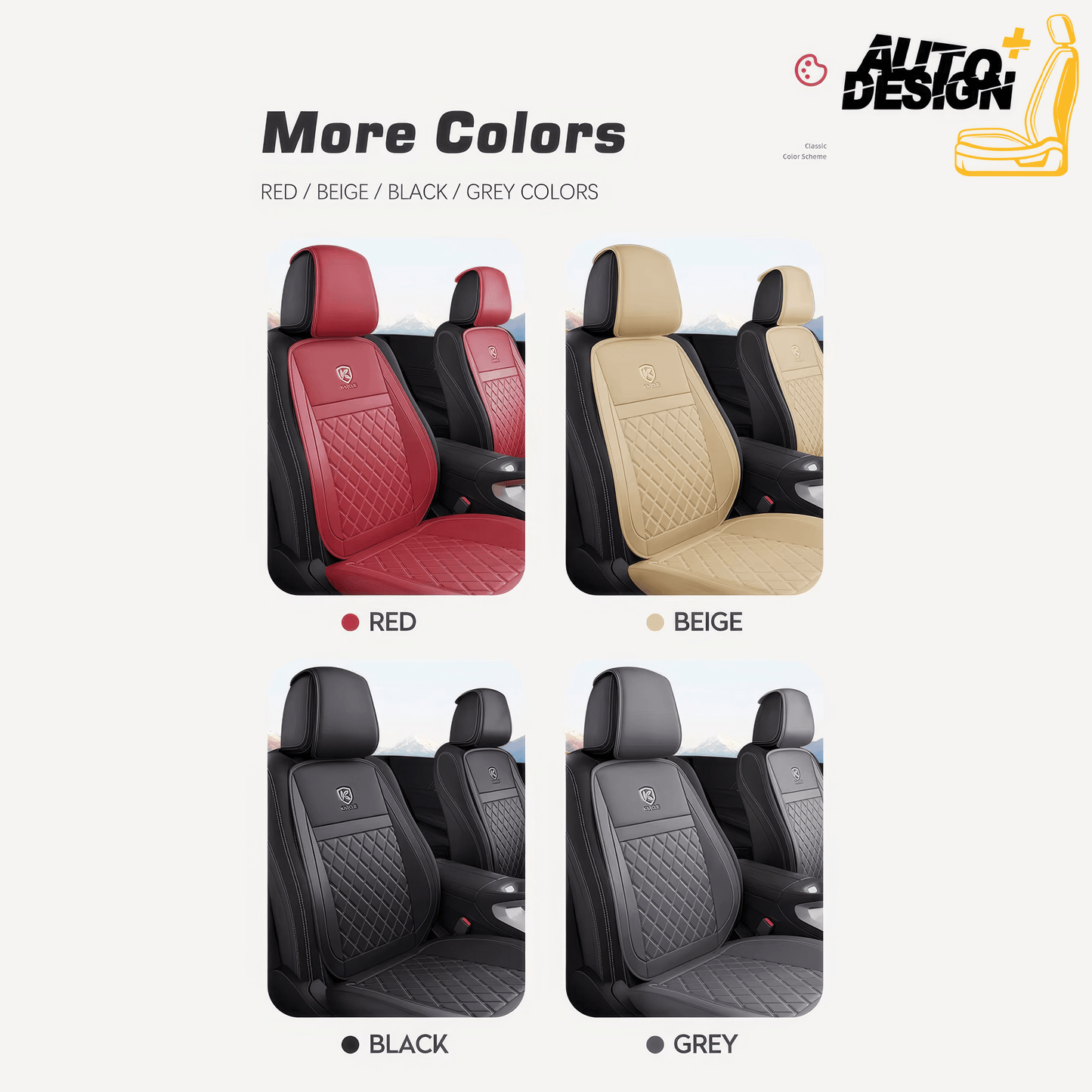 Car Seat Protector Set - Striped Nappa Leather