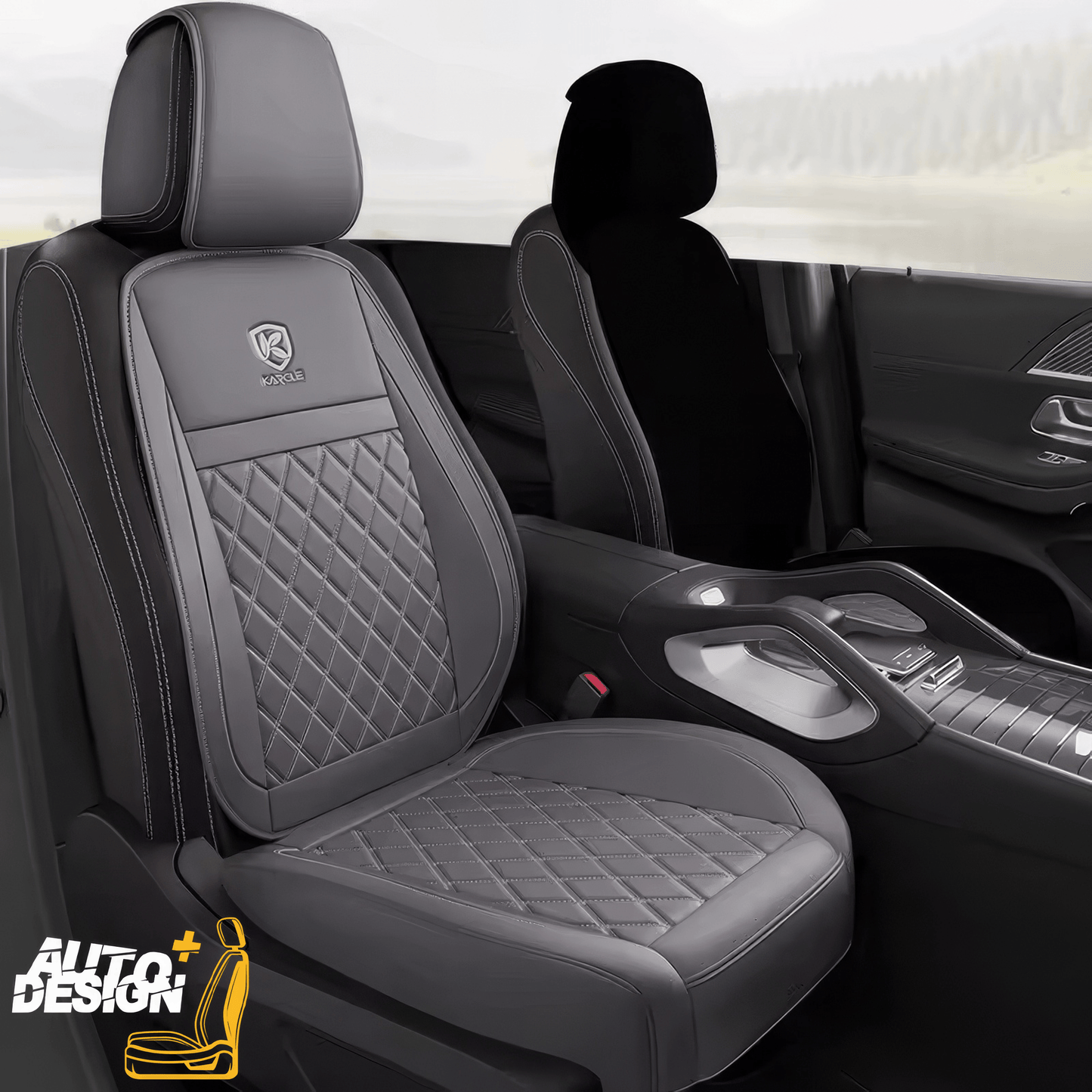Car Seat Protector Set - Striped Nappa Leather