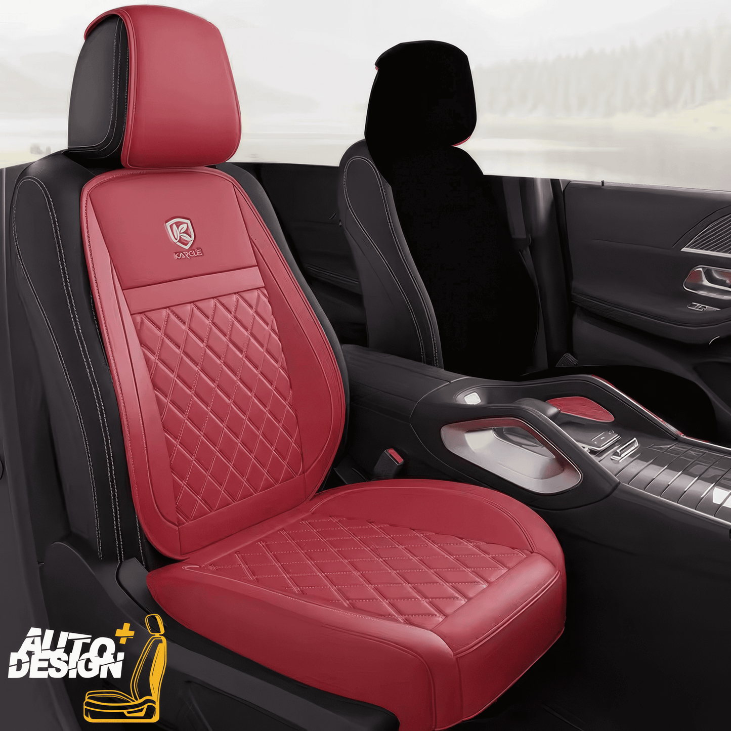 Car Seat Protector Set - Striped Nappa Leather