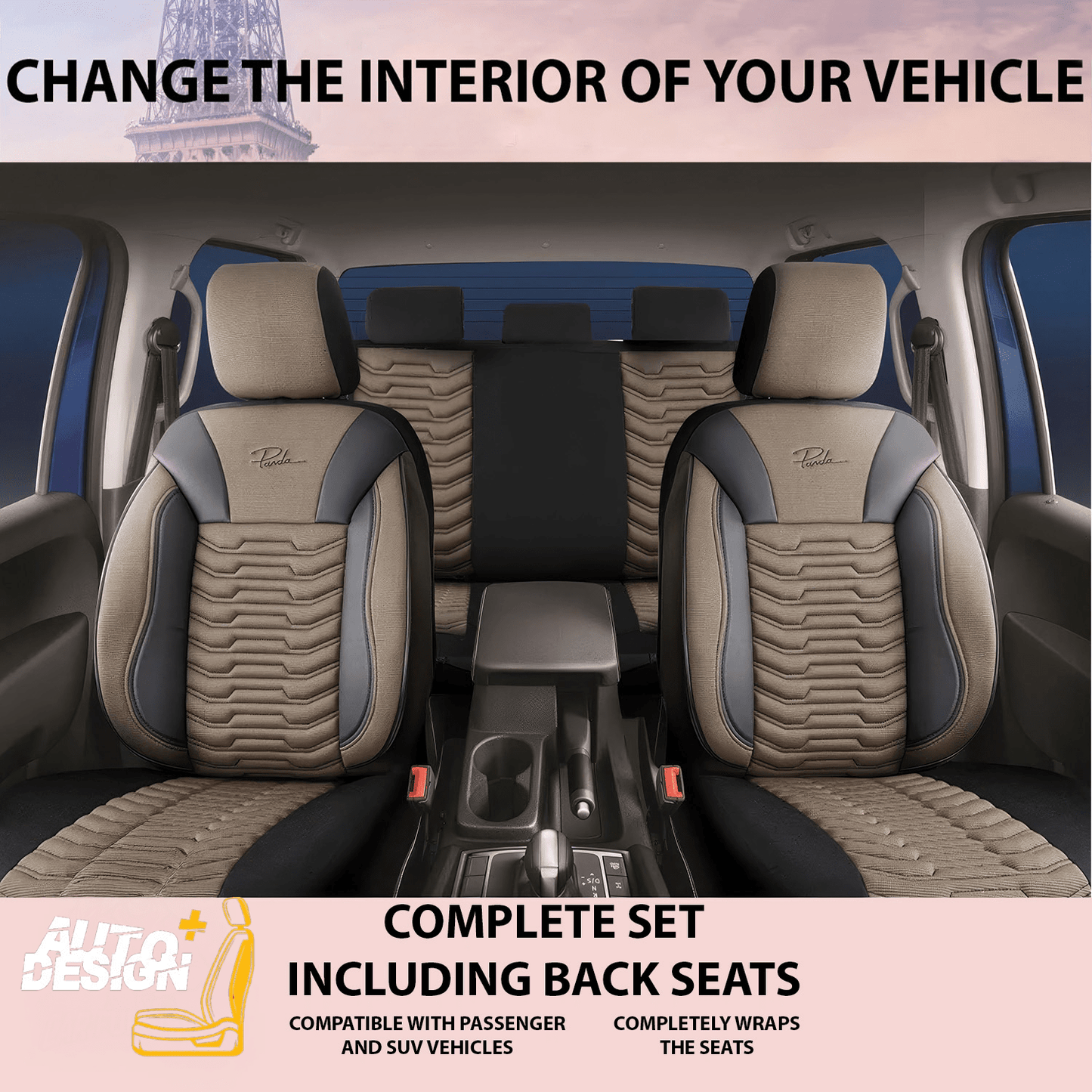 Car Seat Cover Set - Paris Series