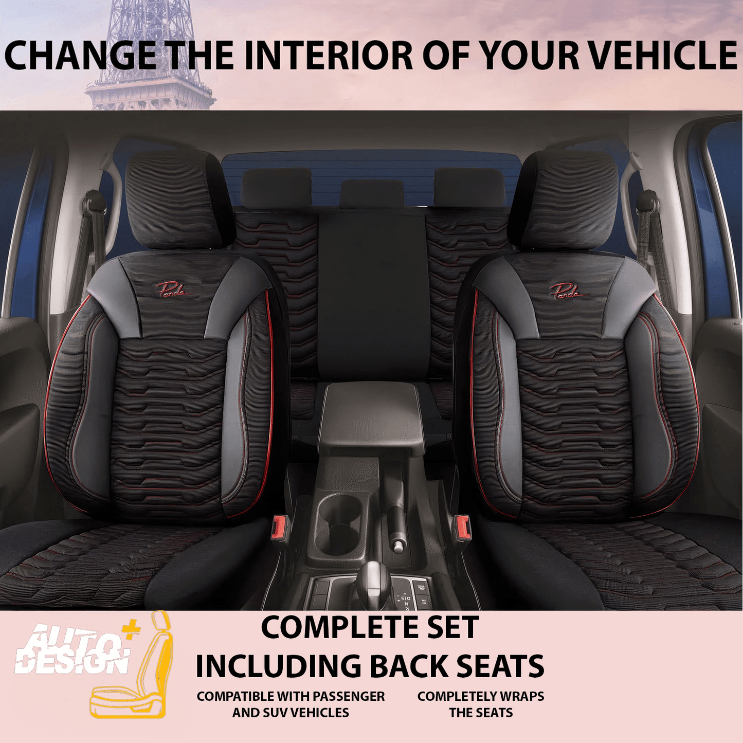 Car Seat Cover Set - Paris Series
