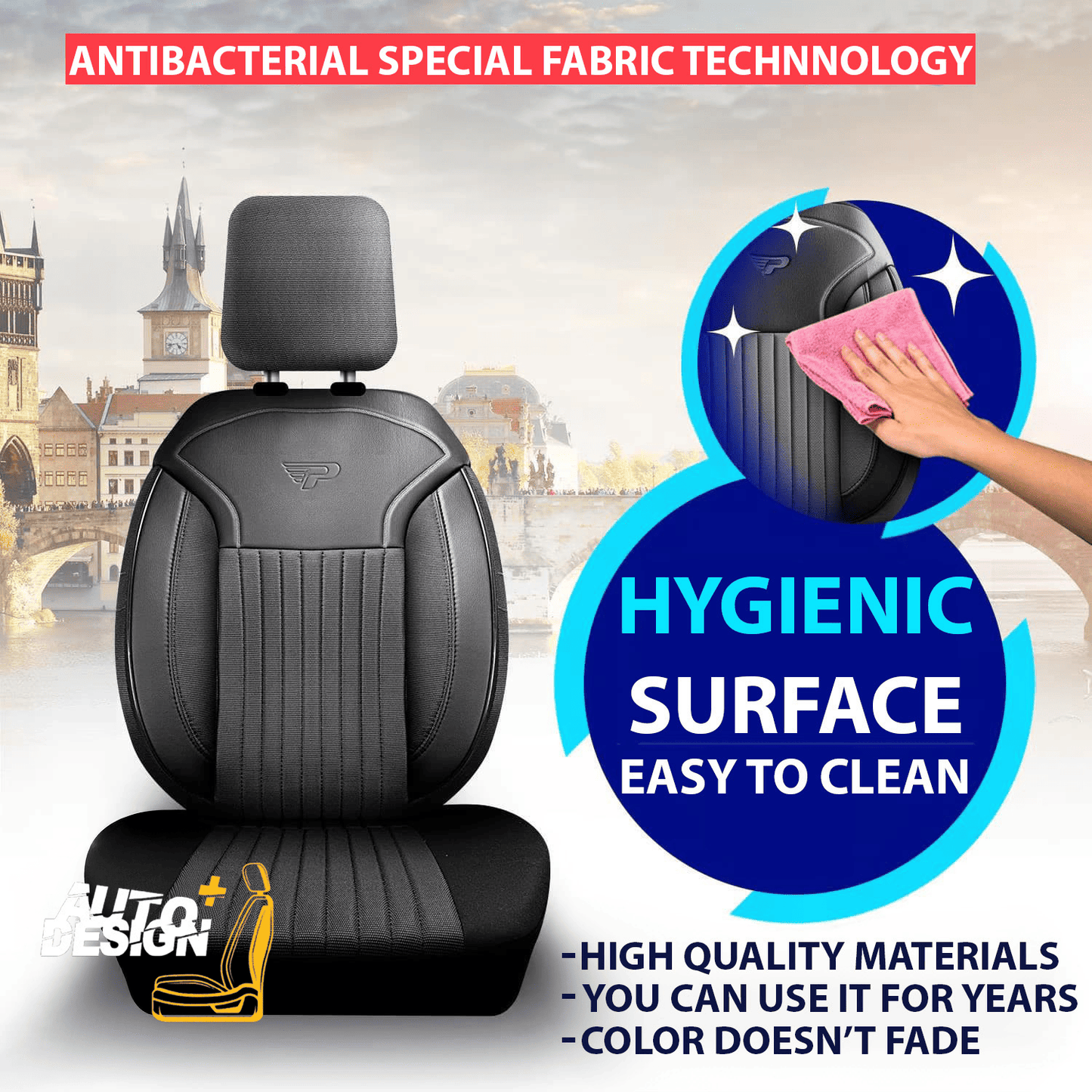 Car Seat Cover Set - Prague Series