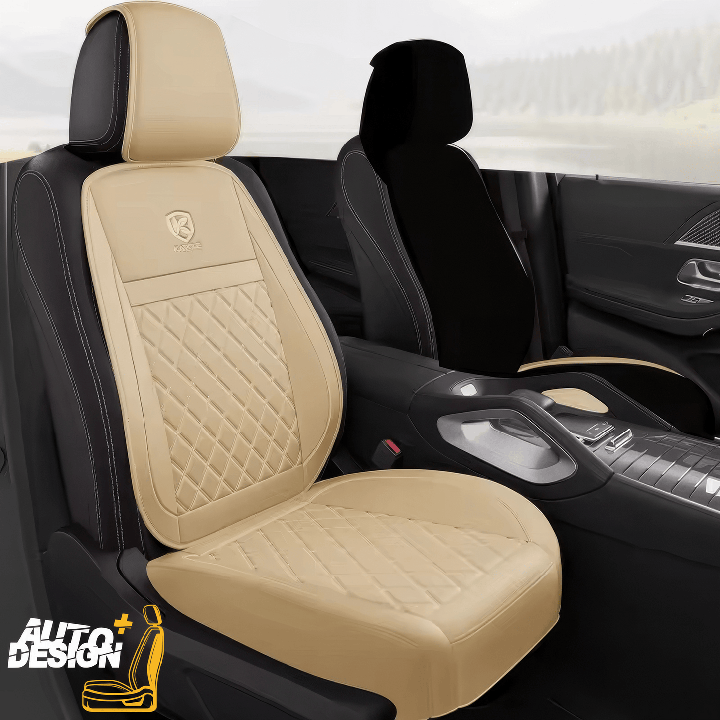 Car Seat Protector Set - Striped Nappa Leather